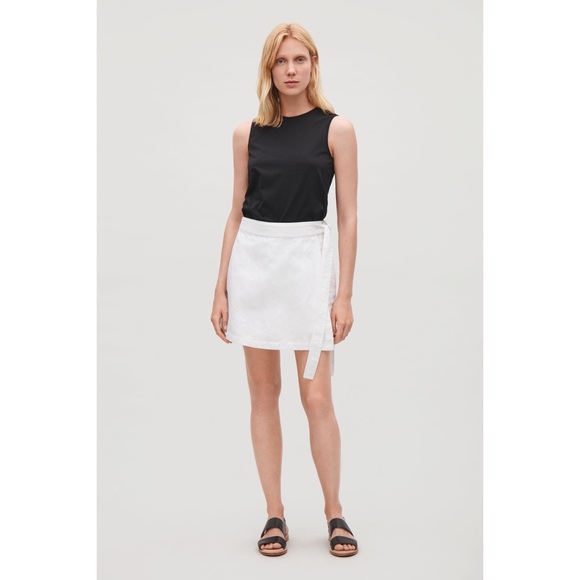 COS White Linen Wrap-over Skirt Shorts 10 - Picture 10 of 10